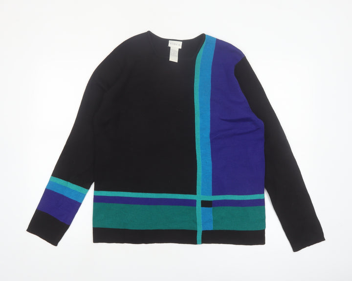 Koret Women’s Black Geometric Wool Blend Pullover Jumper M