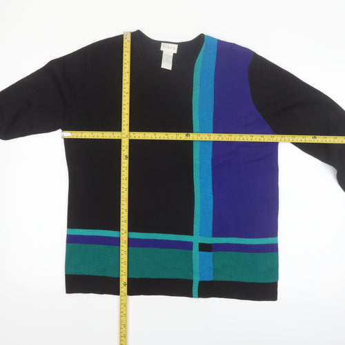 Koret Women’s Black Geometric Wool Blend Pullover Jumper M