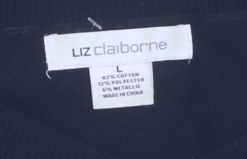 Liz Claiborne Women's Gold Black Striped Pullover Jumper L