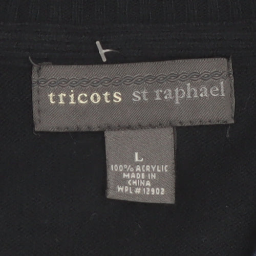 Tricots St Raphael Men's Blue 1/2 Zip High Neck Acrylic Jumper L
