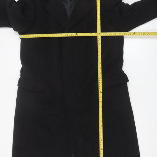 Varteks Men's Black Wool Cashmere Overcoat Size 40 Classic Fit