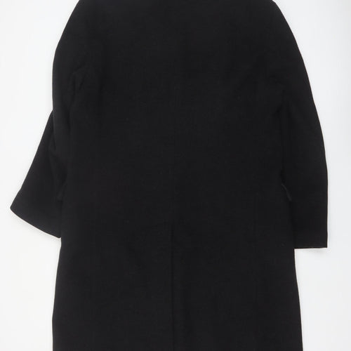 Varteks Men's Black Wool Cashmere Overcoat Size 40 Classic Fit