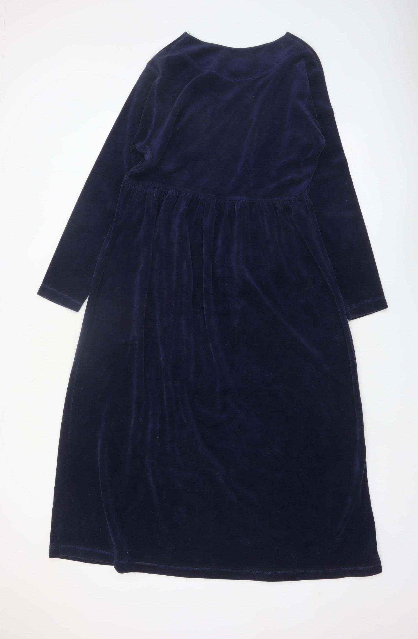Jessica Women Blue Velvet A-Line Midi Dress Size 12-14