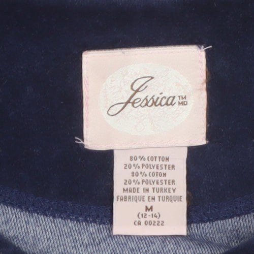 Jessica Women Blue Velvet A-Line Midi Dress Size 12-14