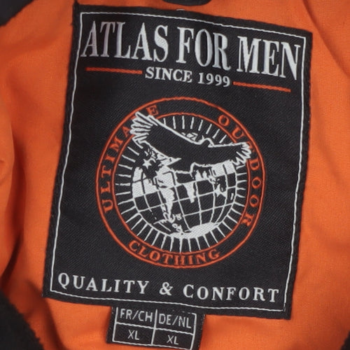 Atlas For Men Black XL Hooded Outdoor Parka Jacket Waterproof Windproof
