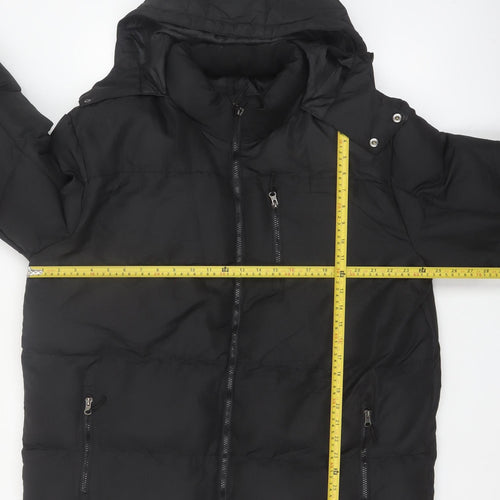 Outdoor Life Men's Black L Puffer Jacket Hooded Winter Coat