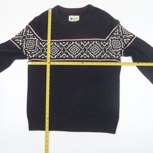 Haggar Men's Blue Fair Isle Knit Pullover Jumper Size M