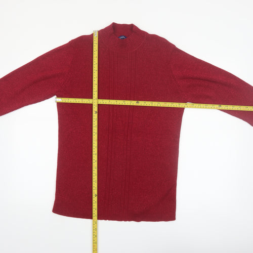 Penningtons Women Red Knit Mock Neck Pullover Jumper Size 18 Plus