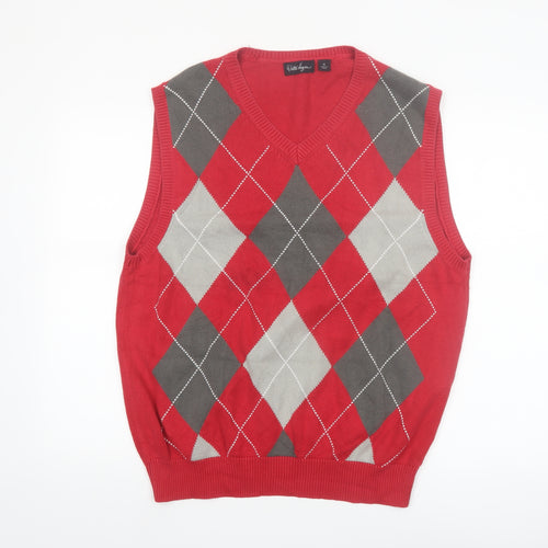 Walter Hagen Men's Red Argyle Cotton Golf Vest Size M