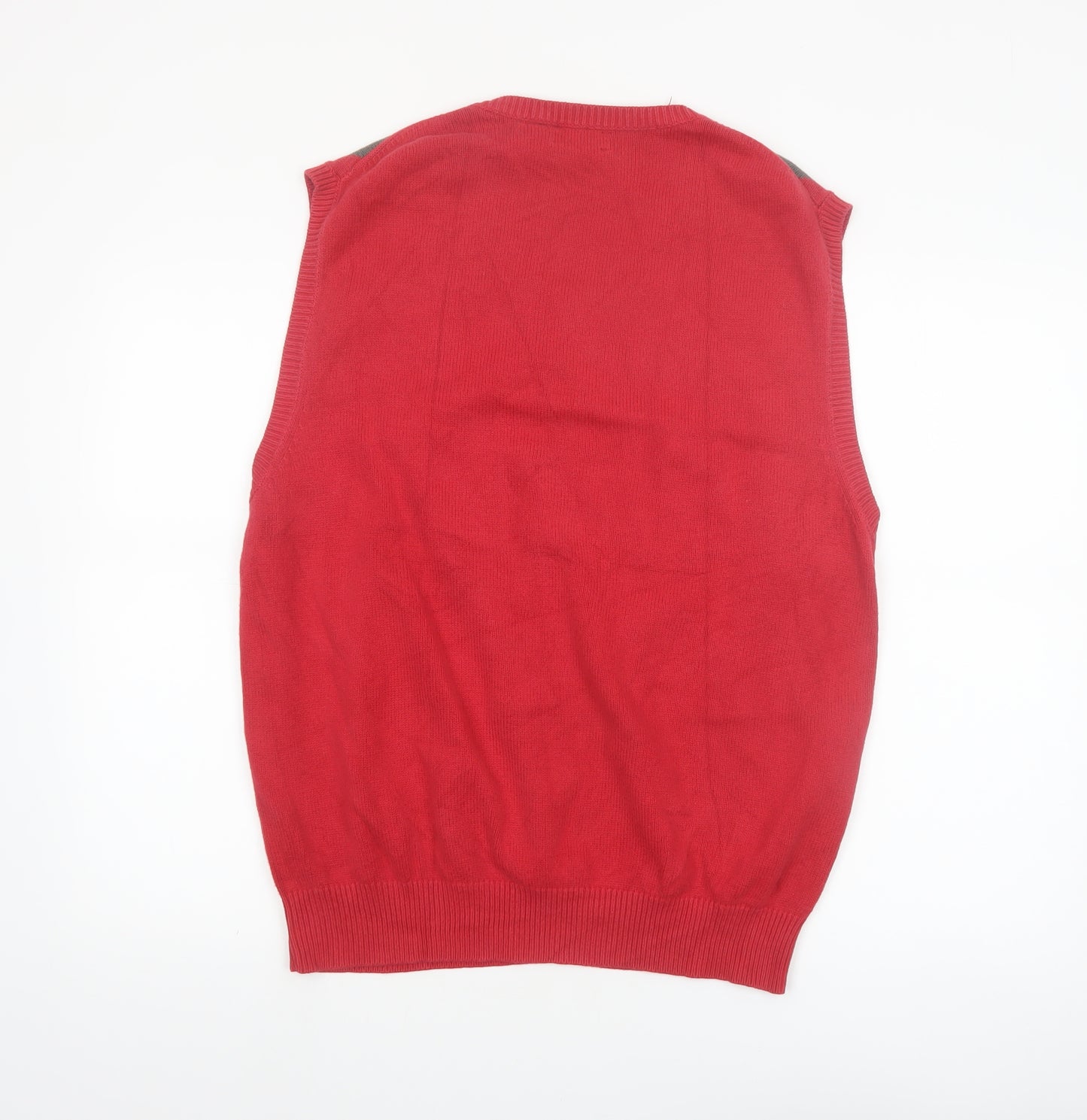 Walter Hagen Men's Red Argyle Cotton Golf Vest Size M