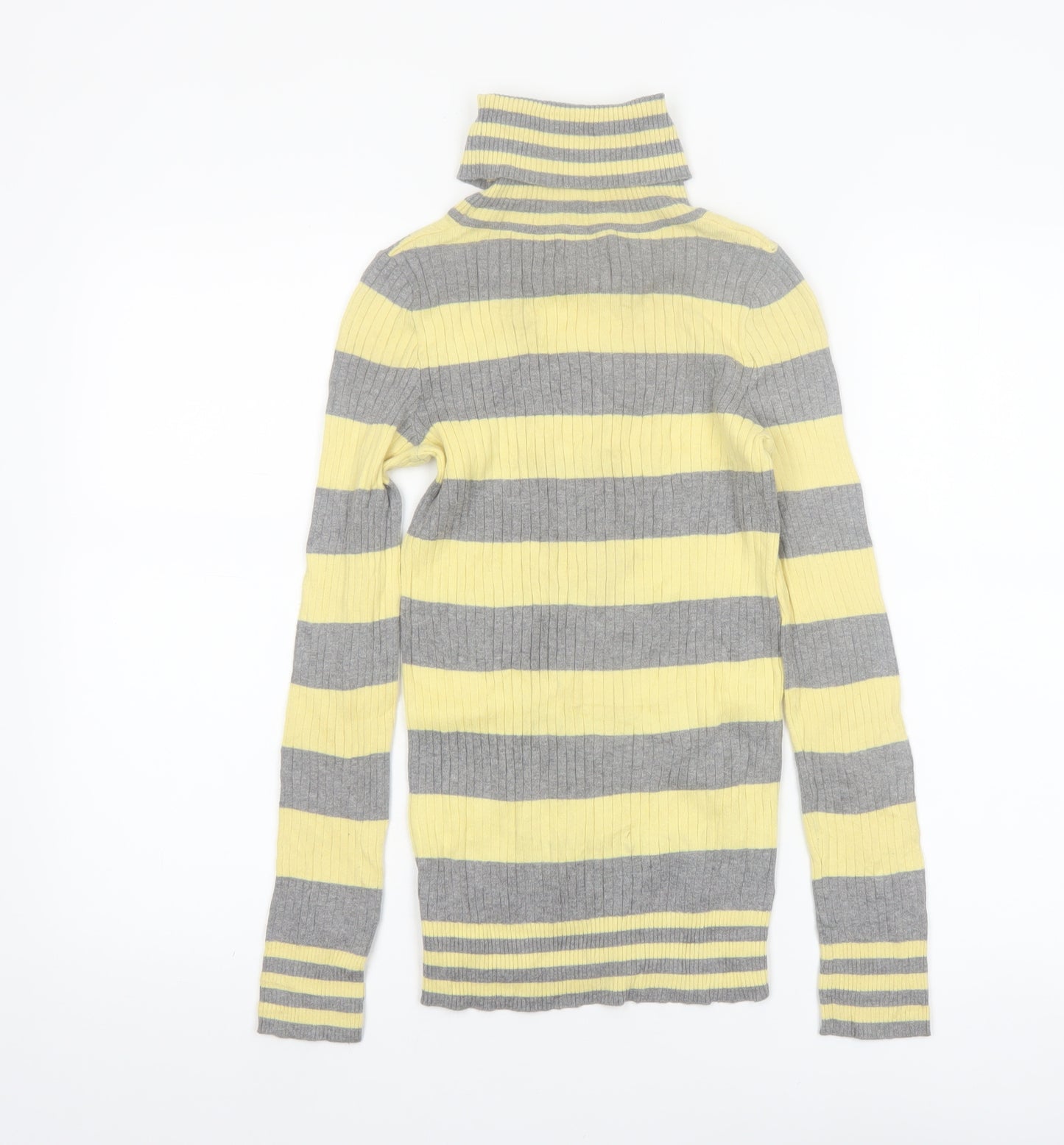 L.e.i. Teens Yellow Grey Striped Roll Neck Jumper S