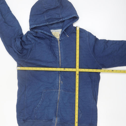 John Lewis & Co. Men Blue XL Full Zip Cotton Hoodie
