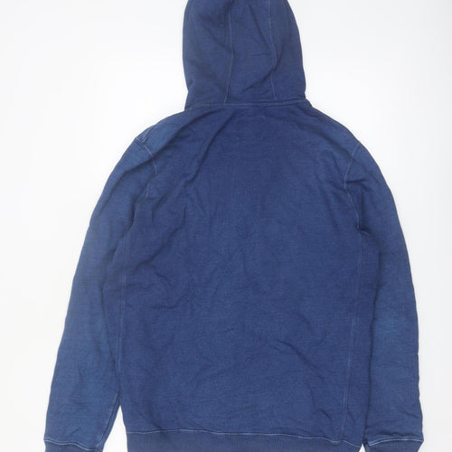 John Lewis & Co. Men Blue XL Full Zip Cotton Hoodie