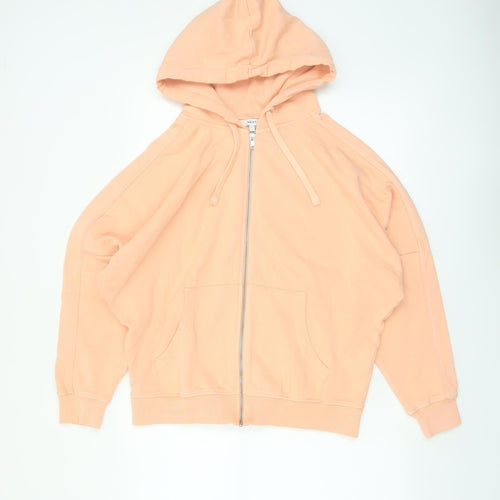 Next Women Peach Full Zip Hoodie Cotton M