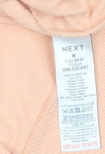 Next Women Peach Full Zip Hoodie Cotton M