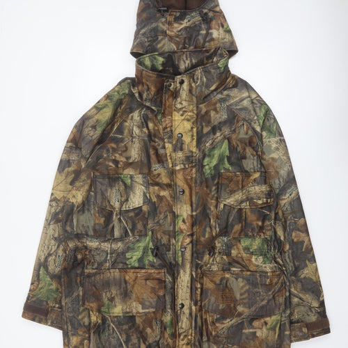 Walls Outdoors Men's Brown Camouflage Hooded Insulated Parka Jacket L