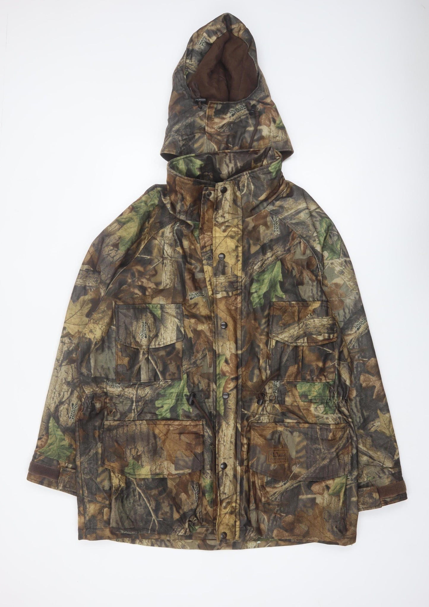 Walls Outdoors Men's Brown Camouflage Hooded Insulated Parka Jacket L