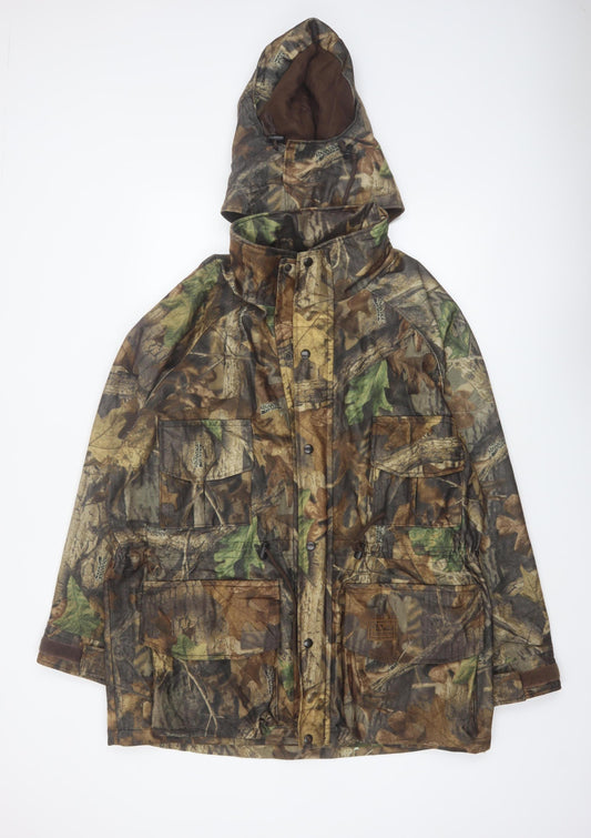 Walls Outdoors Men's Brown Camouflage Hooded Insulated Parka Jacket L