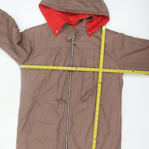 London Fog Women's Brown Hooded Parka Coat Size 8 Lined Water Resistant