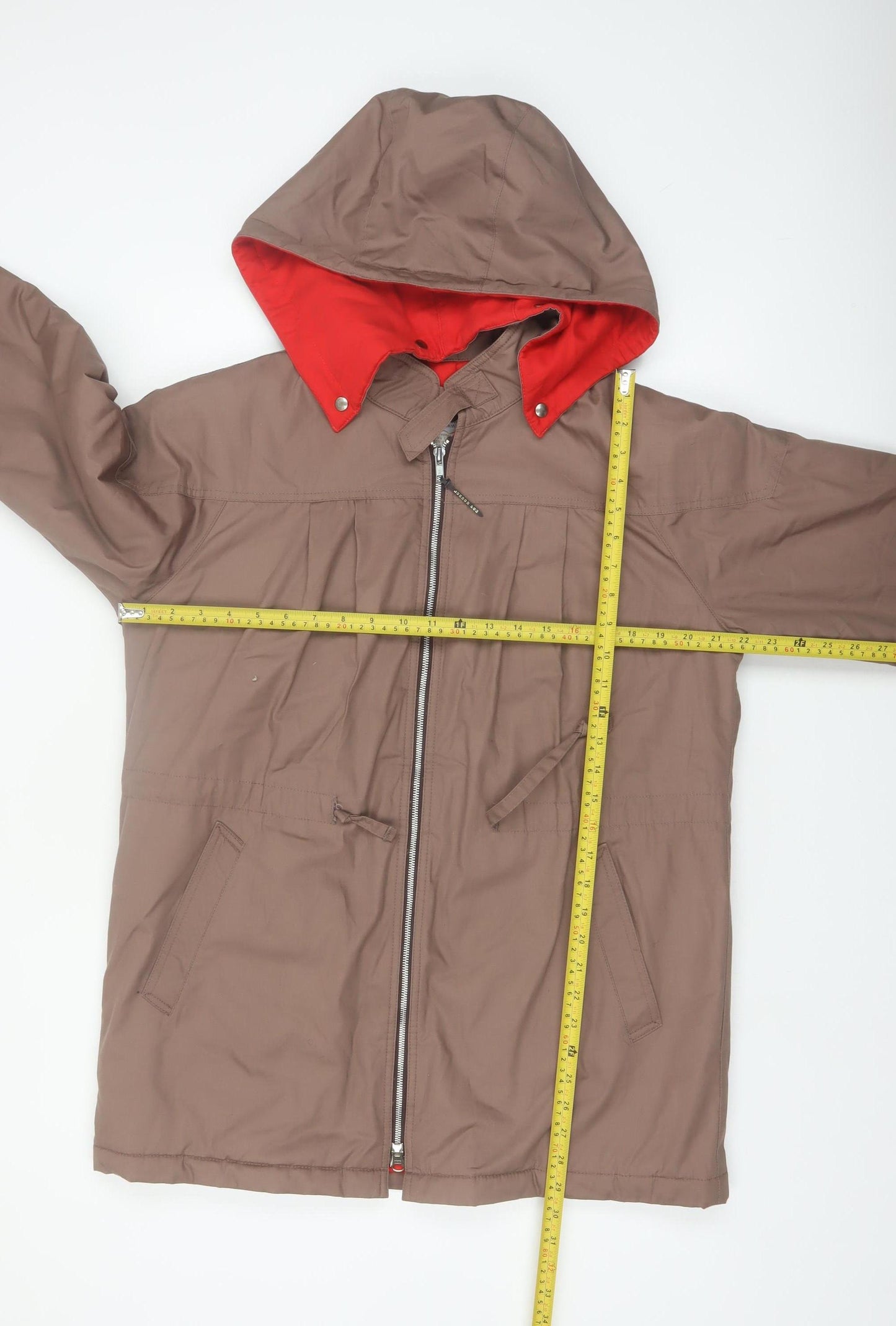 London Fog Women's Brown Hooded Parka Coat Size 8 Lined Water Resistant
