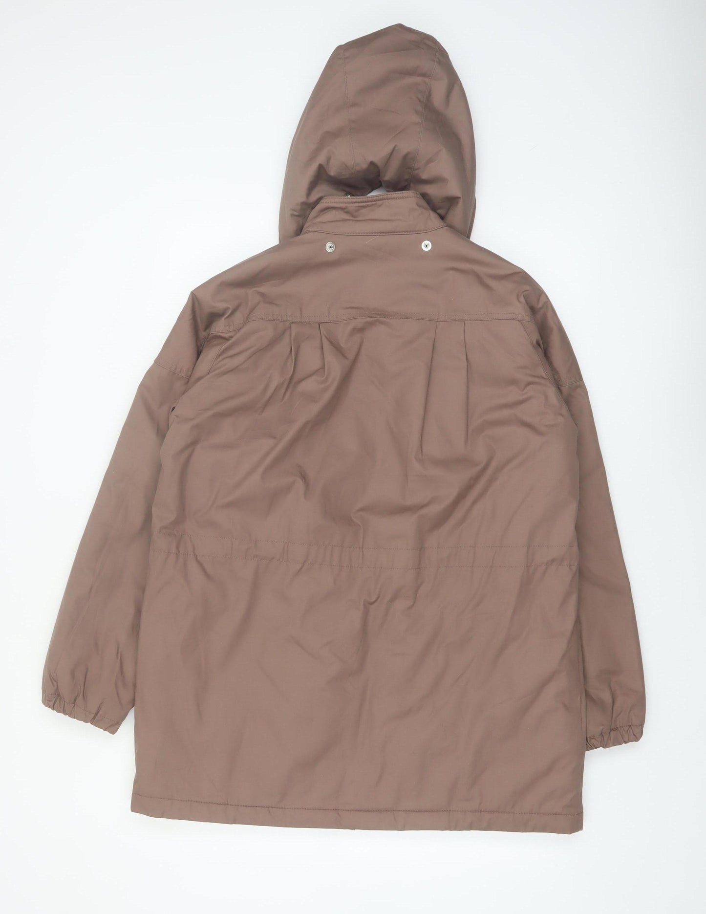 London Fog Women's Brown Hooded Parka Coat Size 8 Lined Water Resistant
