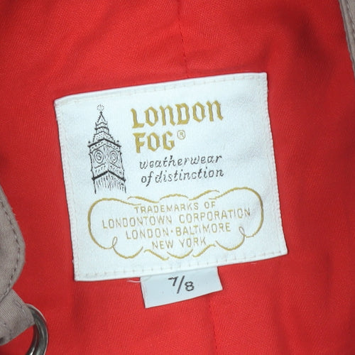 London Fog Women's Brown Hooded Parka Coat Size 8 Lined Water Resistant