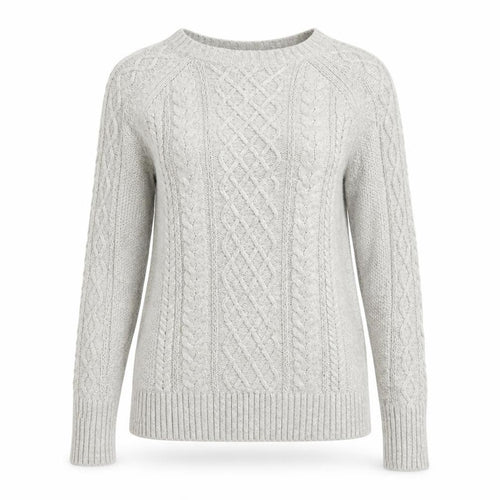 Gap Women’s Grey Cable-Knit Cotton Jumper Size S Crew Neck