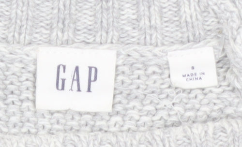 GAP Women’s Grey Cable-Knit Cotton Jumper Size S Crew Neck