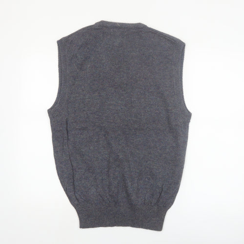 Eleven Sixty Six Men's Grey Argyle Wool Blend Sleeveless Vest L