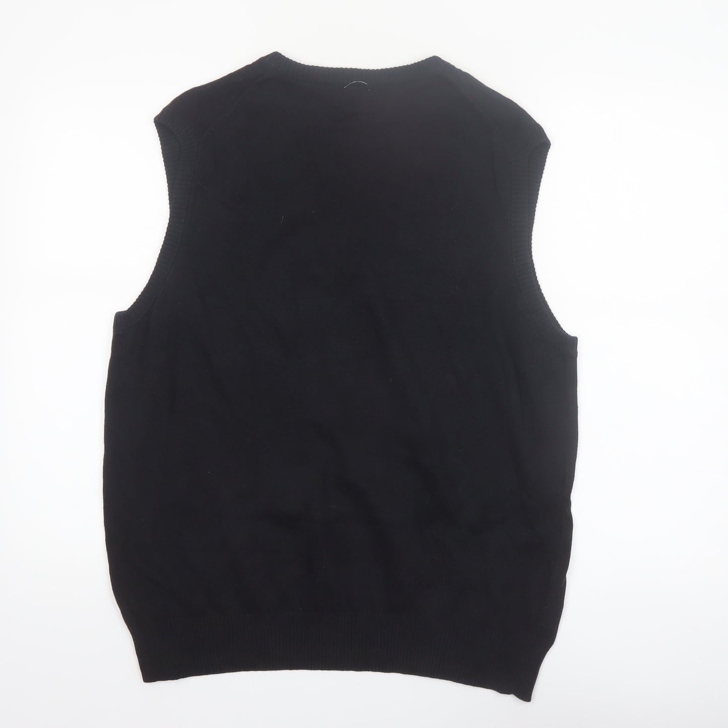 Dockers Men’s Black Argyle Cotton Knit Sleeveless Vest L