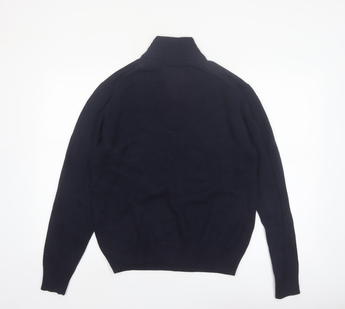 Weatherproof Men’s Blue Fair Isle 1/4 Zip Cotton Jumper Size S