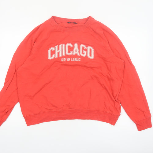 Marks and Spencer Womens Red Chicago Cotton Sweatshirt Size 16