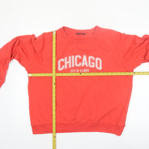 Marks and Spencer Womens Red Chicago Cotton Sweatshirt Size 16