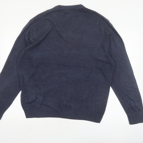Dockers Men's Blue V-Neck Acrylic Pullover Jumper XL