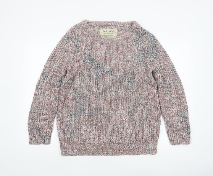 Jack Wills Women's Multicoloured Cotton Chunky Knit Jumper UK 14