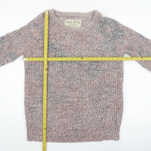 Jack Wills Women's Multicoloured Cotton Chunky Knit Jumper UK 14