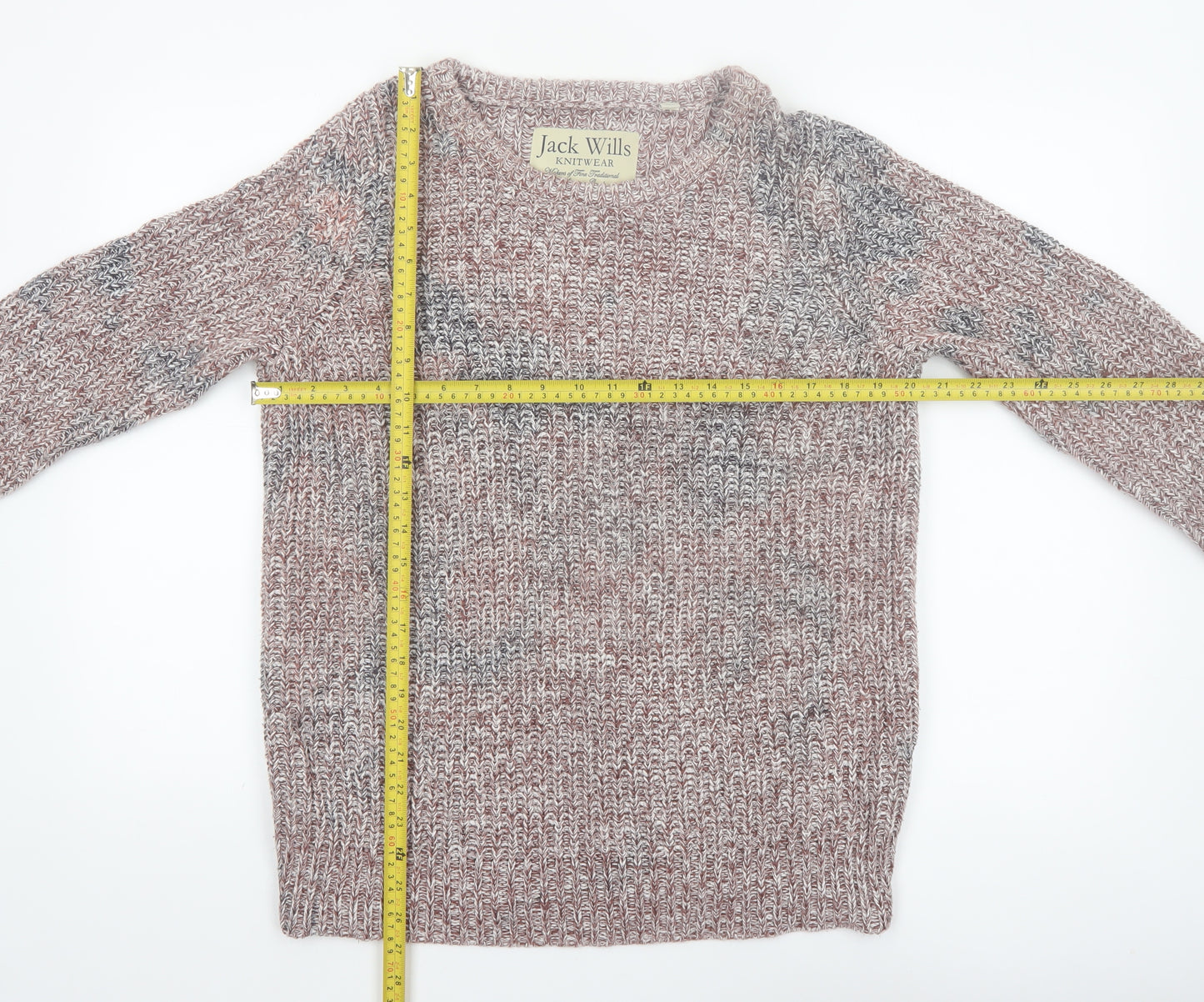 Jack Wills Women's Multicoloured Cotton Chunky Knit Jumper UK 14