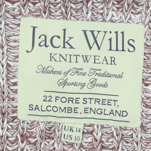 Jack Wills Women's Multicoloured Cotton Chunky Knit Jumper UK 14