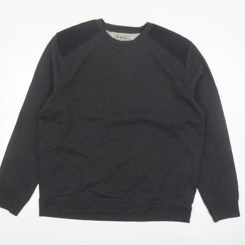 Easy Men’s Grey 2XL Pullover Sweatshirt Crew Neck Varsity Style