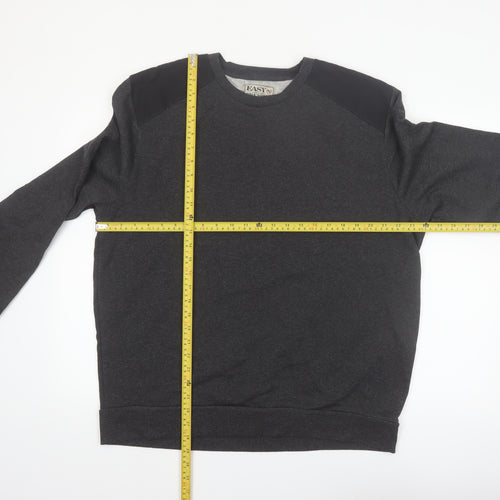 Easy Men’s Grey 2XL Pullover Sweatshirt Crew Neck Varsity Style