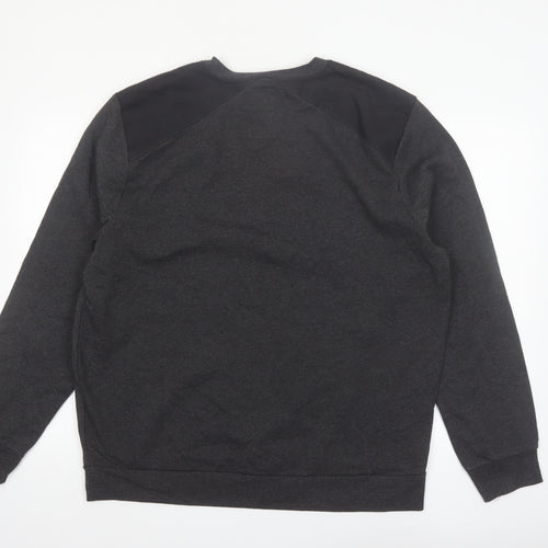 Easy Men’s Grey 2XL Pullover Sweatshirt Crew Neck Varsity Style