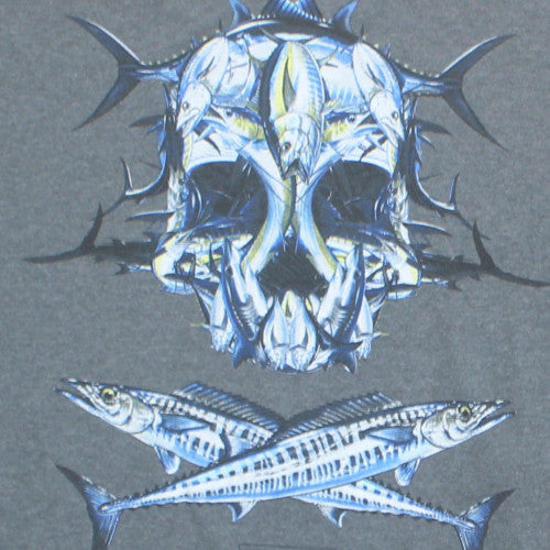 Columbia Mens Grey XL Graphic Skull Outdoor Cotton T-Shirt