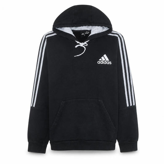 Front view of Adidas Men's Black Pullover Hoodie, size M, Fleece Sportswear