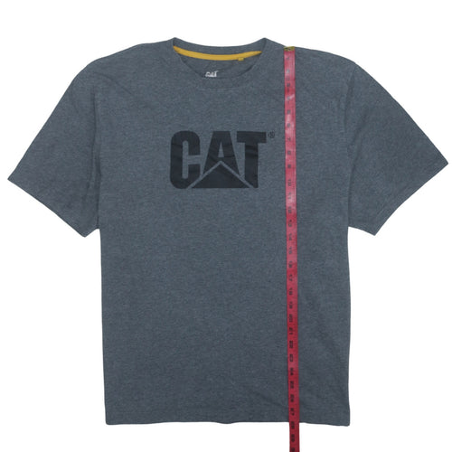 CAT Men's Grey XL Graphic Logo Workwear Cotton T-Shirt