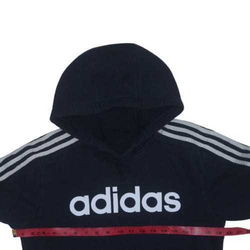 adidas Men Blue Pullover Hoodie Small Sports Fleece Sweatshirt