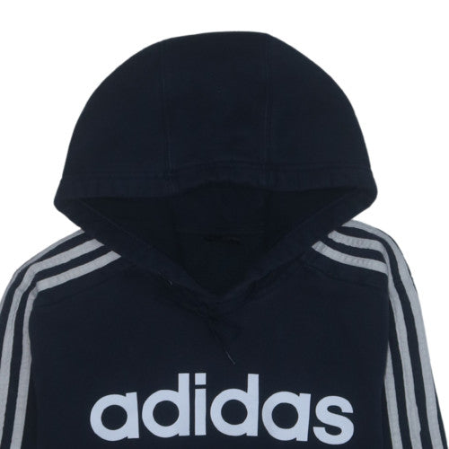 adidas Men Blue Pullover Hoodie Small Sports Fleece Sweatshirt