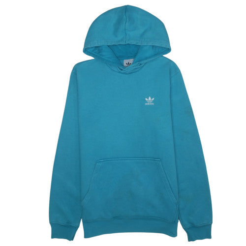 Adidas Mens Blue Small Pullover Hoodie Fleece Logo Sweatshirt