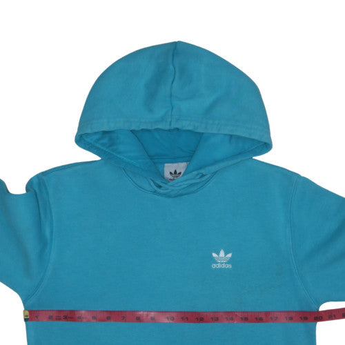 Adidas Mens Blue Small Pullover Hoodie Fleece Logo Sweatshirt