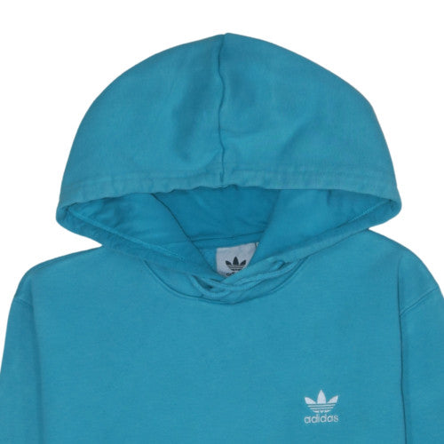 Adidas Mens Blue Small Pullover Hoodie Fleece Logo Sweatshirt