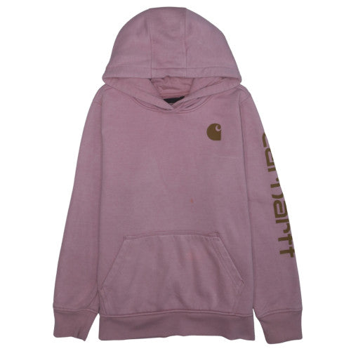Carhartt Teens Pink Relaxed Fit Pullover Hoodie L Long Sleeve